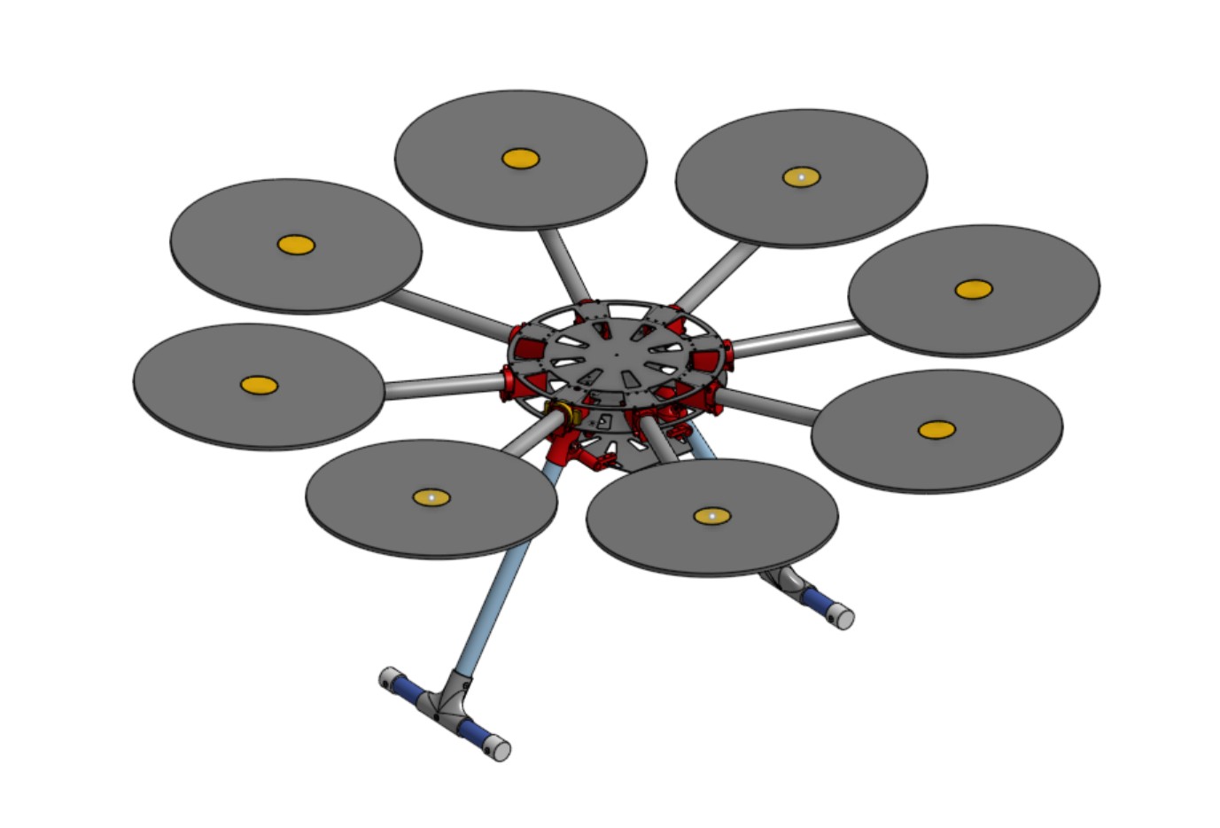 Wiring diagram for the 8-motor power distribution board and flight controller
